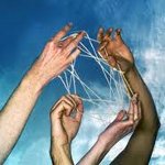 Collaboration hands with web